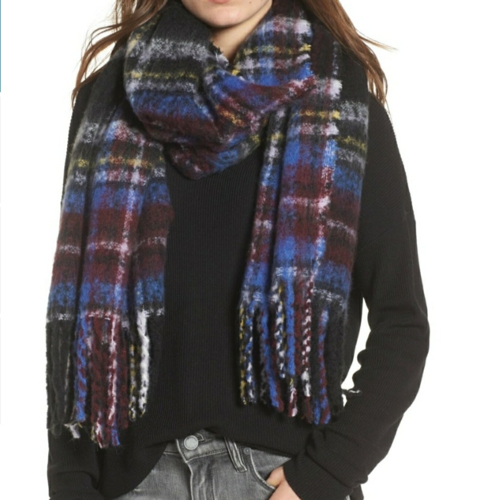 PURPLE MULTICOLOR BOUCLE SCARF NWT